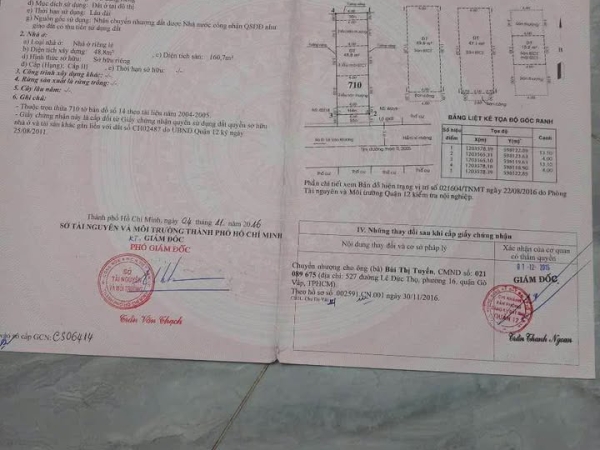 BÁN NHÀ 4 TẦNG MẶT TIỀN HẺM XE HƠI LÊ VĂN KHƯƠNG