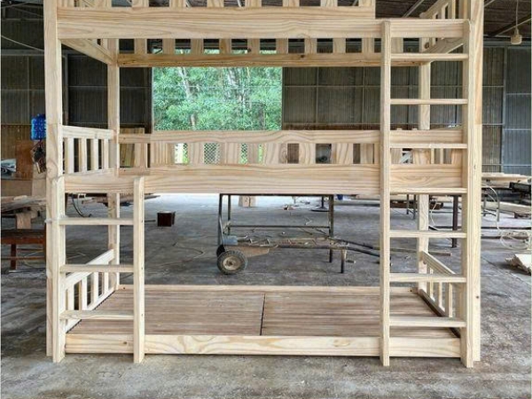 Giường 3 Tầng ANA Kiểu Nhật Gỗ Tự Nhiên (1m/1m/1m) Chắc Chắn & Có Thể 