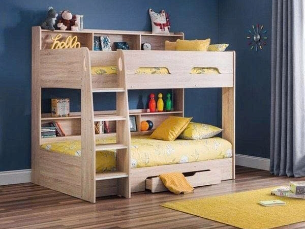 Giường Tầng Hiện Đại Kết Hợp Kệ GT078