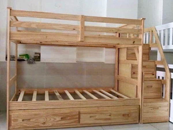 Giường Tầng Kiwi Honey Rộng 1m (Cầu Thang Đảo Chiều)