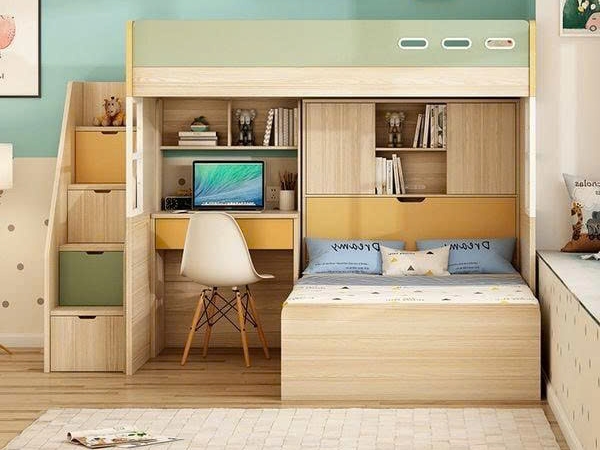 Giường Tầng Orange Kết Hợp Bàn Học -Tủ Áo GT974