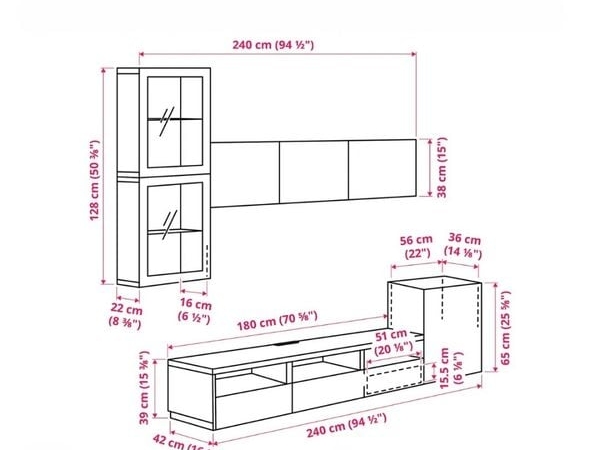 Tủ Tivi Kết Hợp Kệ Treo Tường KTV-379
